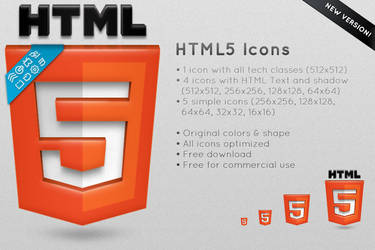 Free Html5 3D Logo Icon -10 icons-