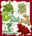 embroidery Christmas clipart