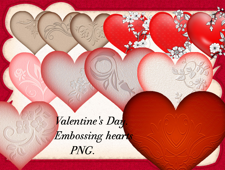 Valentine's Day. Embossing hearts