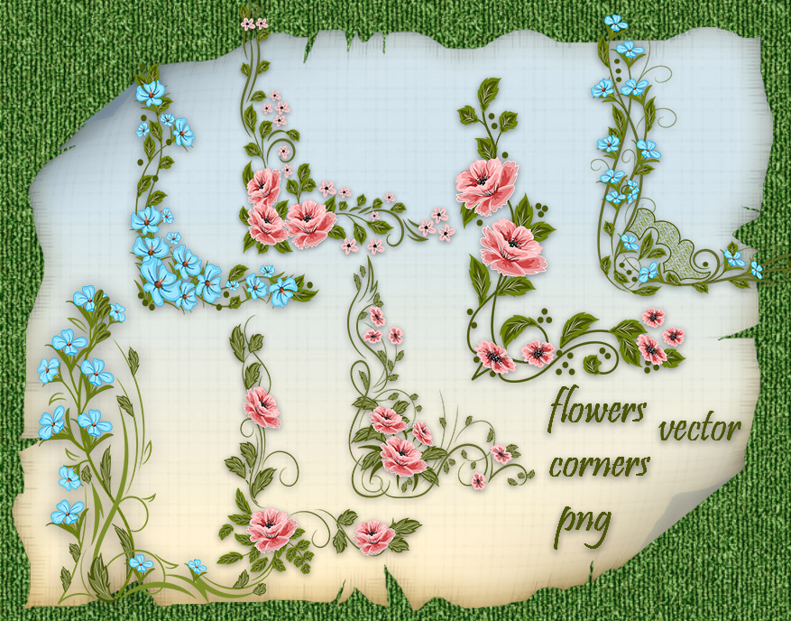 Vector Flowers Corners by roula33 on DeviantArt