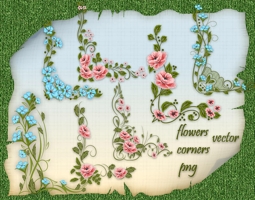Vector Flowers Corners by roula33 on DeviantArt