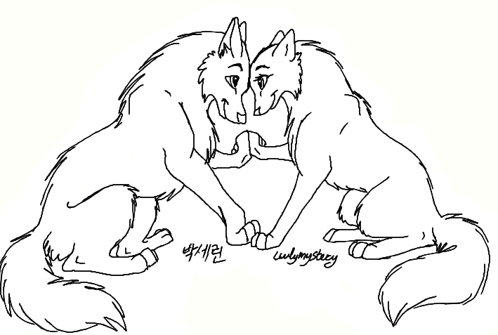 Free Wolf Couples Lineart by LuvlyMystery on DeviantArt