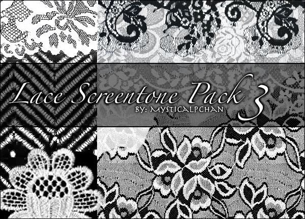 Lace Screentone Pack 3 by Mysticalpchan