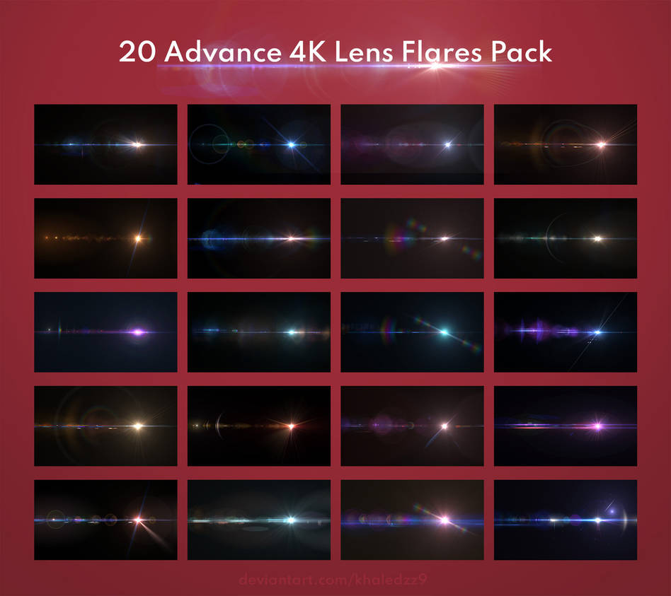 20 Advance 4K Lens Flares Pack