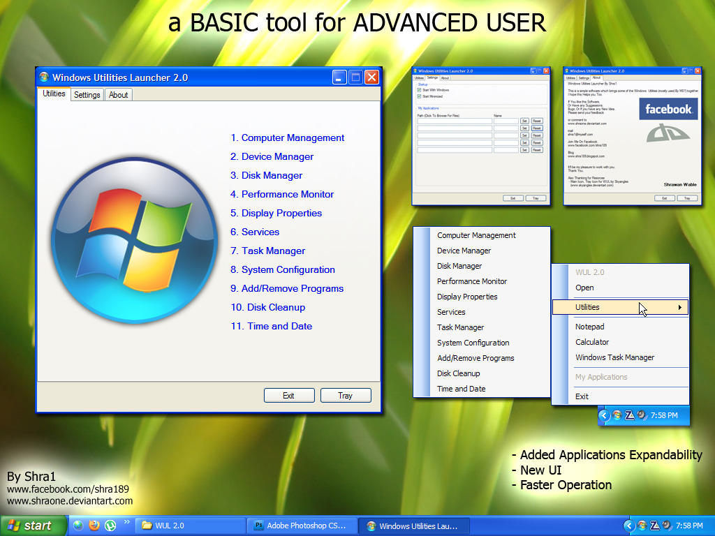 Windows Utilities Launcher 2.0 by ShraOne on DeviantArt