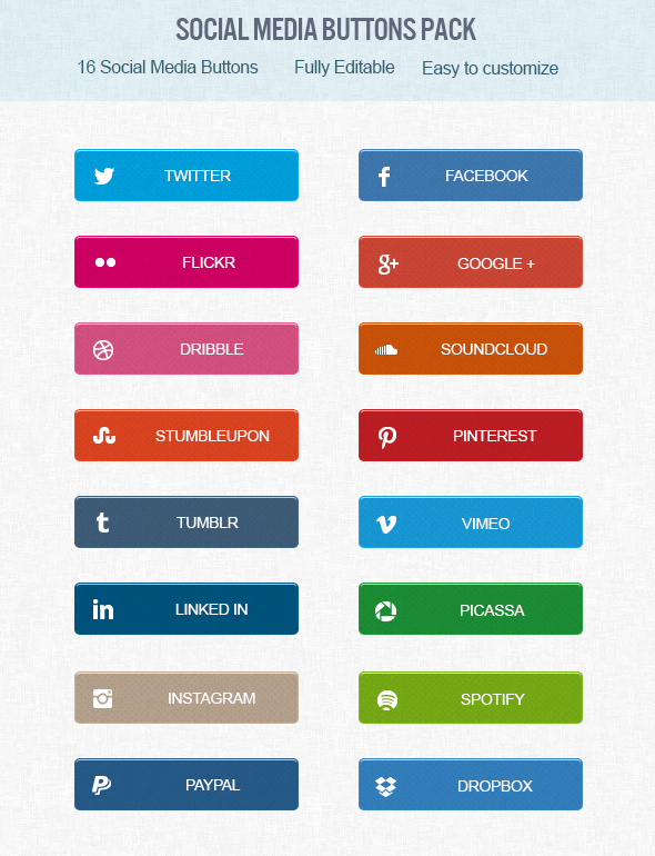 FREE Social Media Buttons by dant3x