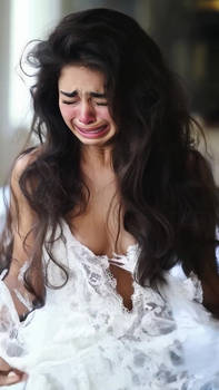 She's Havaing a Hard Day at her Wedding