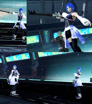 DFFNT mod KHIII Aqua Outfit for  Lightning