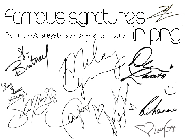 Famous signatures in png