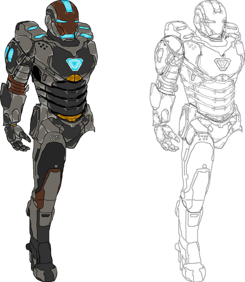 Iron Man 4 art Deep Space Suit in progress by davidsavu98 on