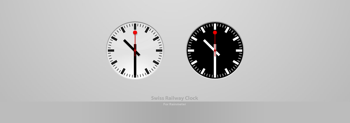 Swiss Railway Clock For Rainmeter