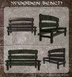 3D Wooden Bench