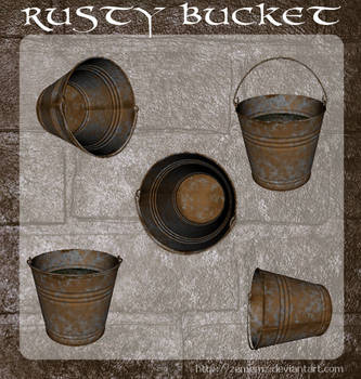 3D Rusty Buckets by zememz