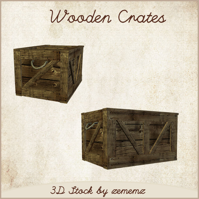 3D Wooden Crates by zememz on DeviantArt