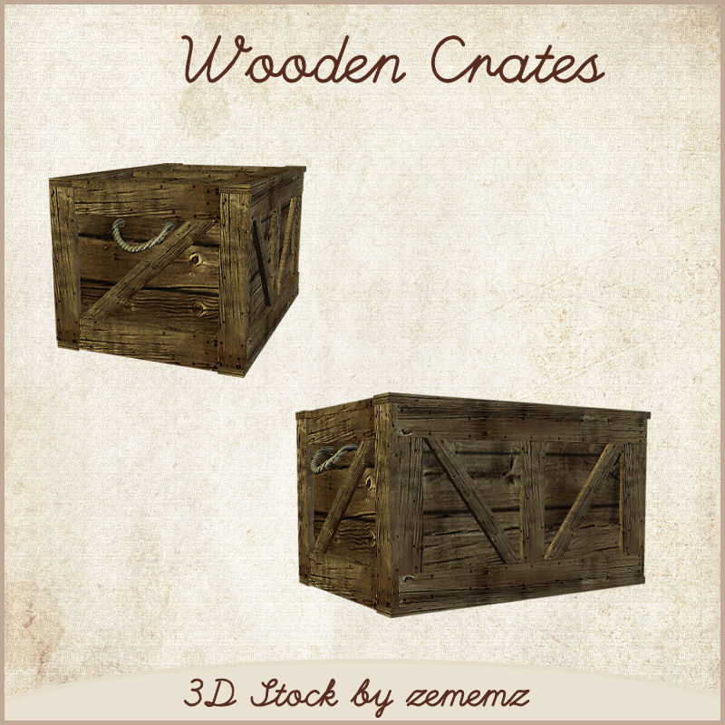 3D Wooden Crates