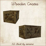 3D Wooden Crates