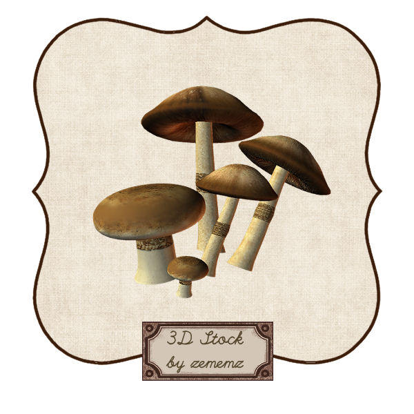 3D Mushrooms by zememz on DeviantArt