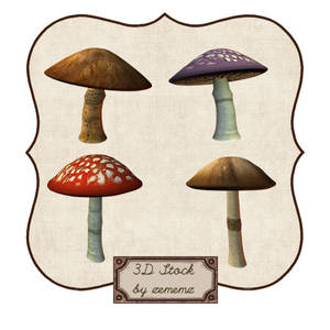 3D Wonderland Shrooms