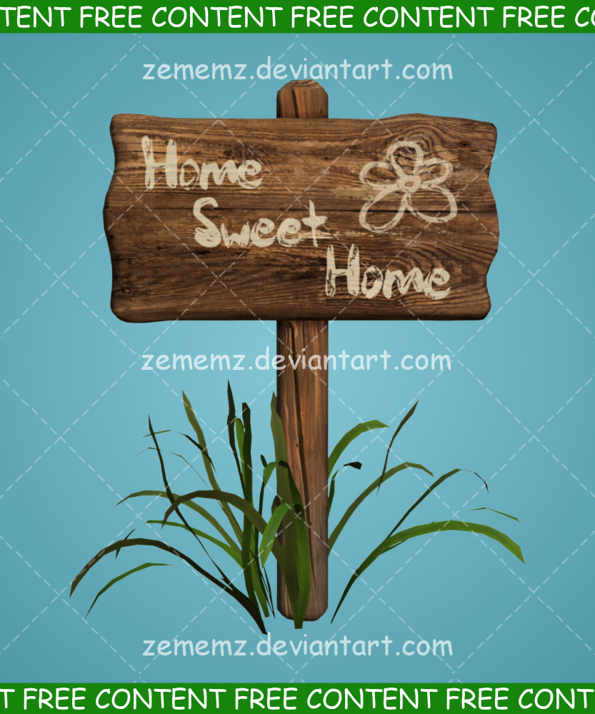 Wooden Sign 001 - FREE Content