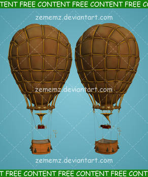 Steampunk Air Balloon 001 - FREE Content