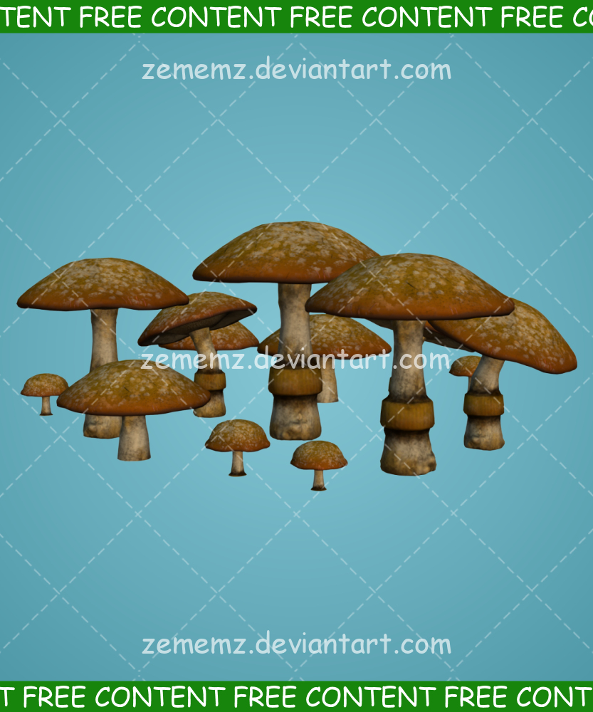 Mushroom Cluster 001 - FREE Content