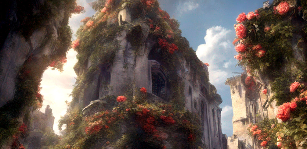 In the rose ruins by Dreamworkart on DeviantArt