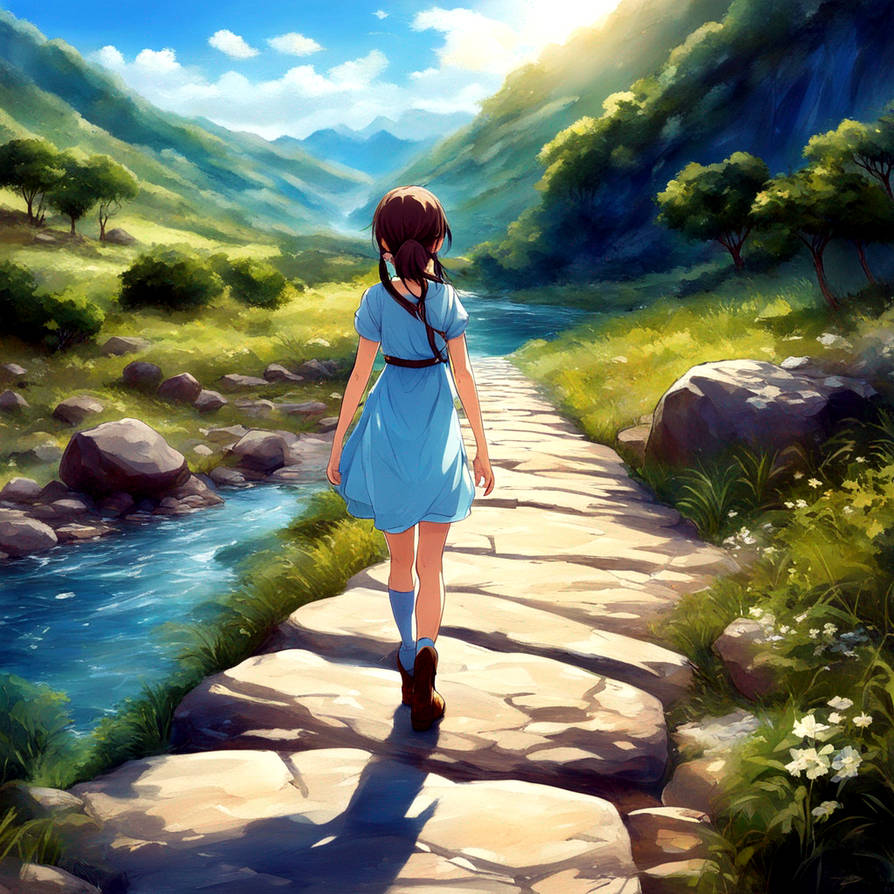 Creek stone path by Dreamworkart on DeviantArt