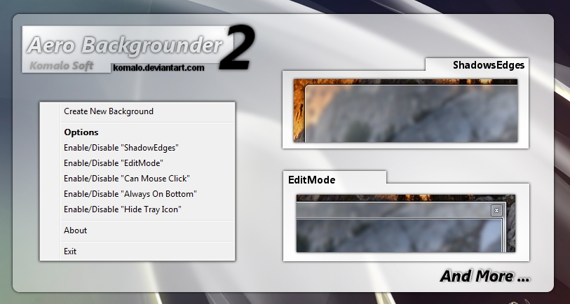 AeroBackgrounder for Vista,7 by komalo