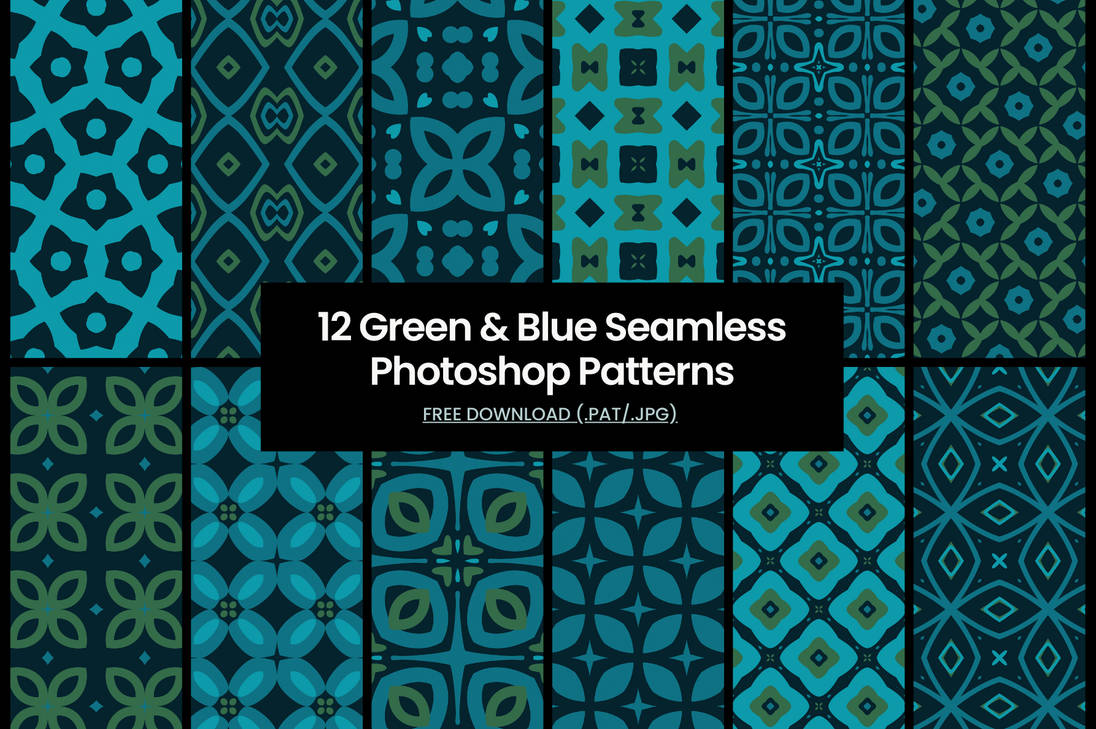 12 Blue and Green Seamless Photoshop Patterns FREE by hodgepodgemafia ...