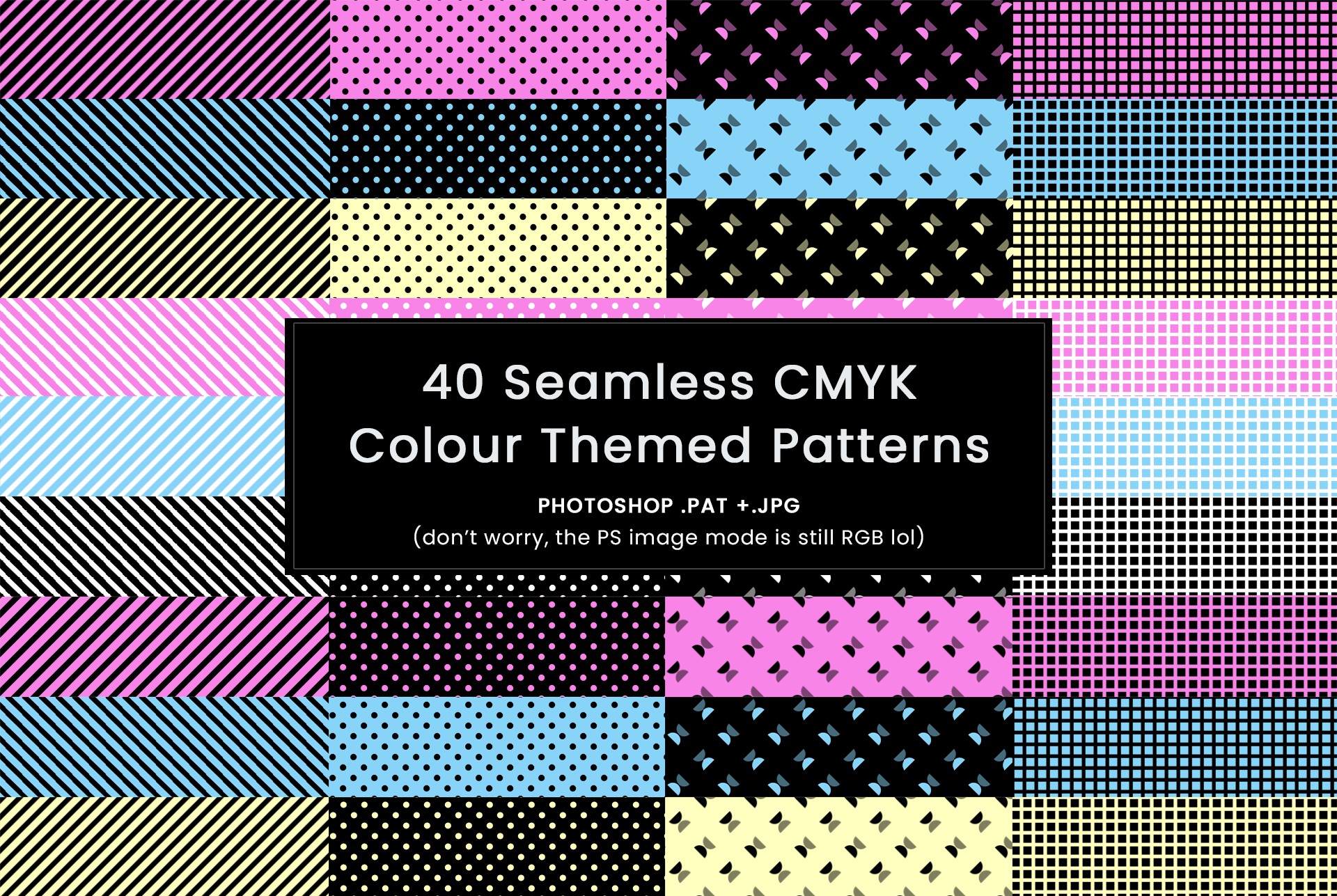 FREE 40 Seamless CMYK Colour Themed PS Patterns by hodgepodgemafia on ...