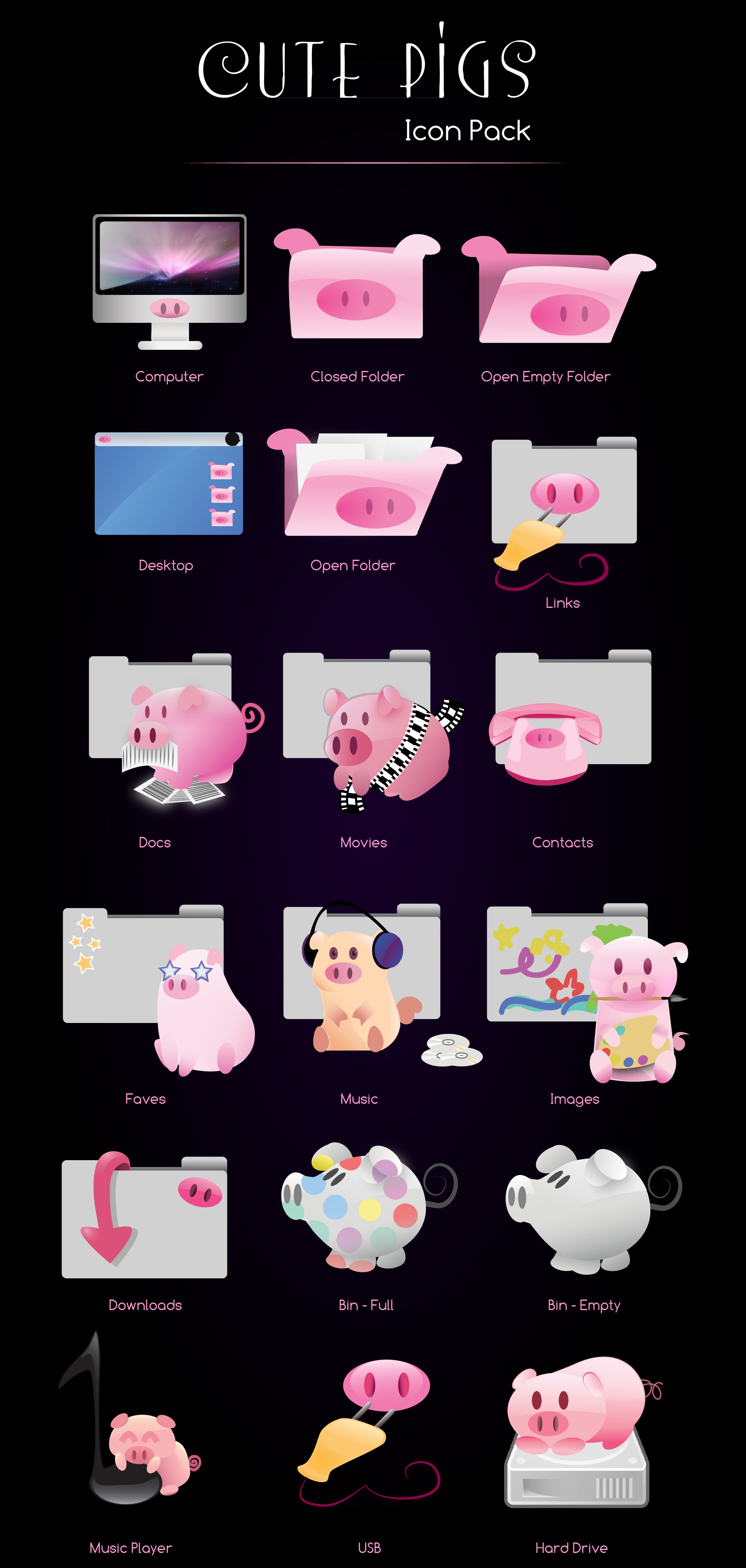 Cute Pigs Icon Pack