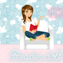 Reader doll PNG/PSD