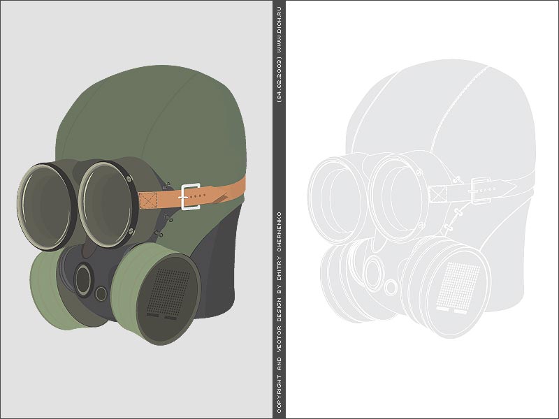 Gas-mask in vector