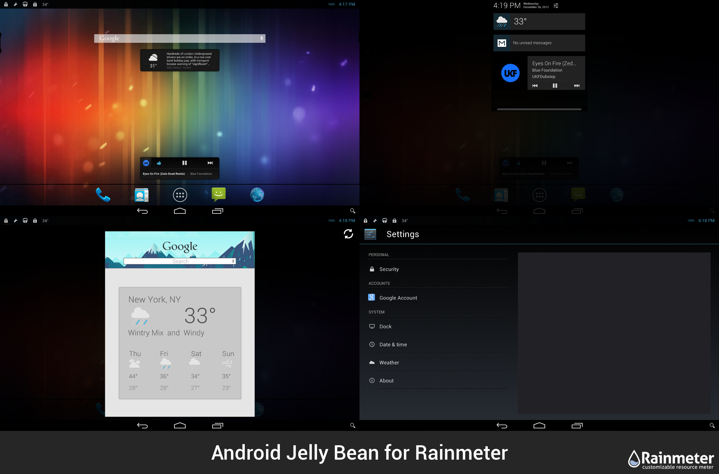 Android Jelly Bean for Rainmeter