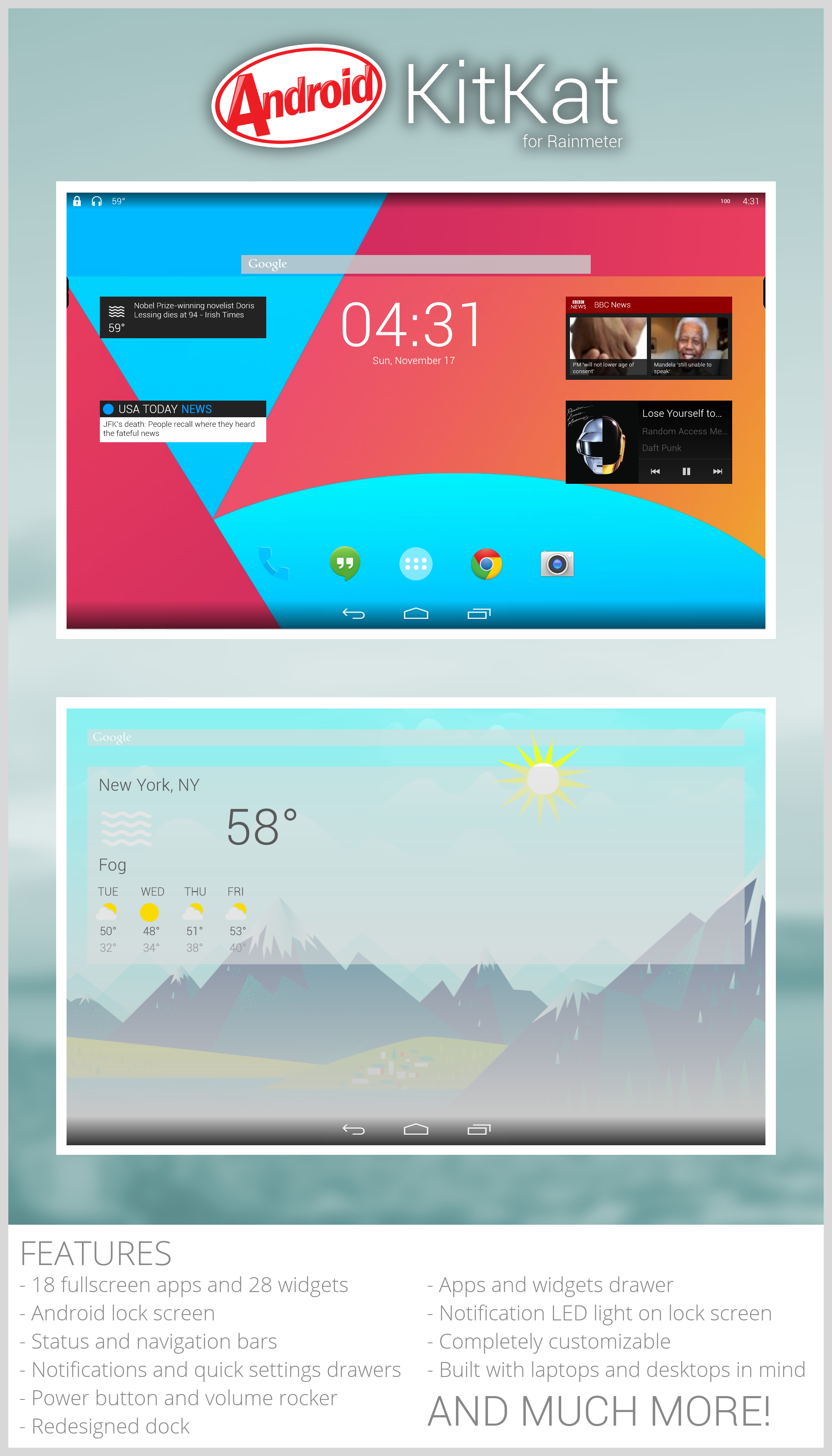 Android KitKat for Rainmeter