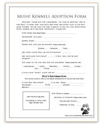 Mush! Kennels Adoption Form