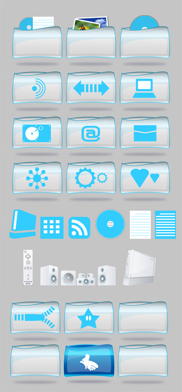 Wii Style Icons PNG + PSD