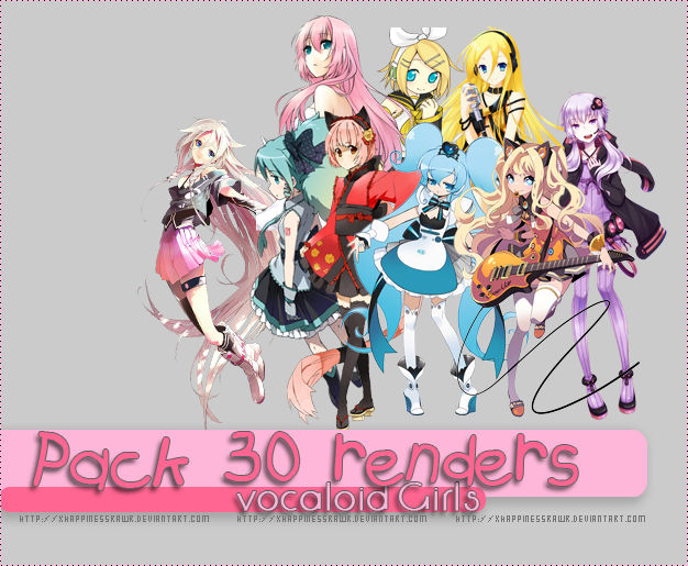 Pack Renders Vocaloid By Xhappinessrawr On Deviantart