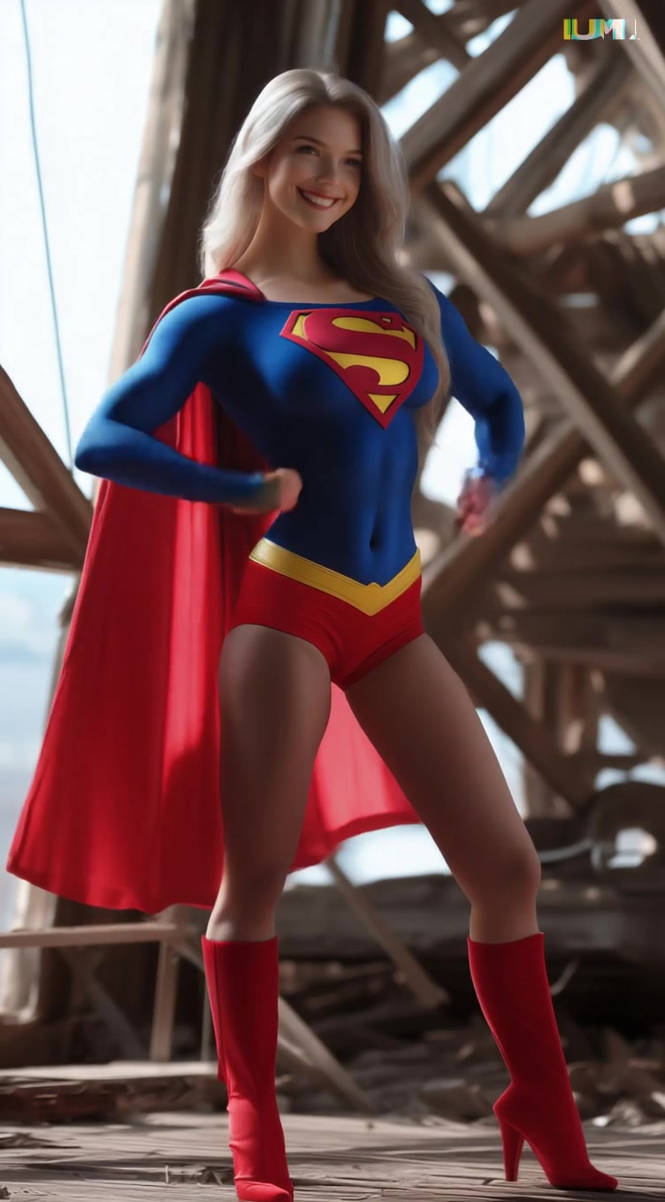 AI Supergirl Posing And Smiling by bradbarry2 on DeviantArt