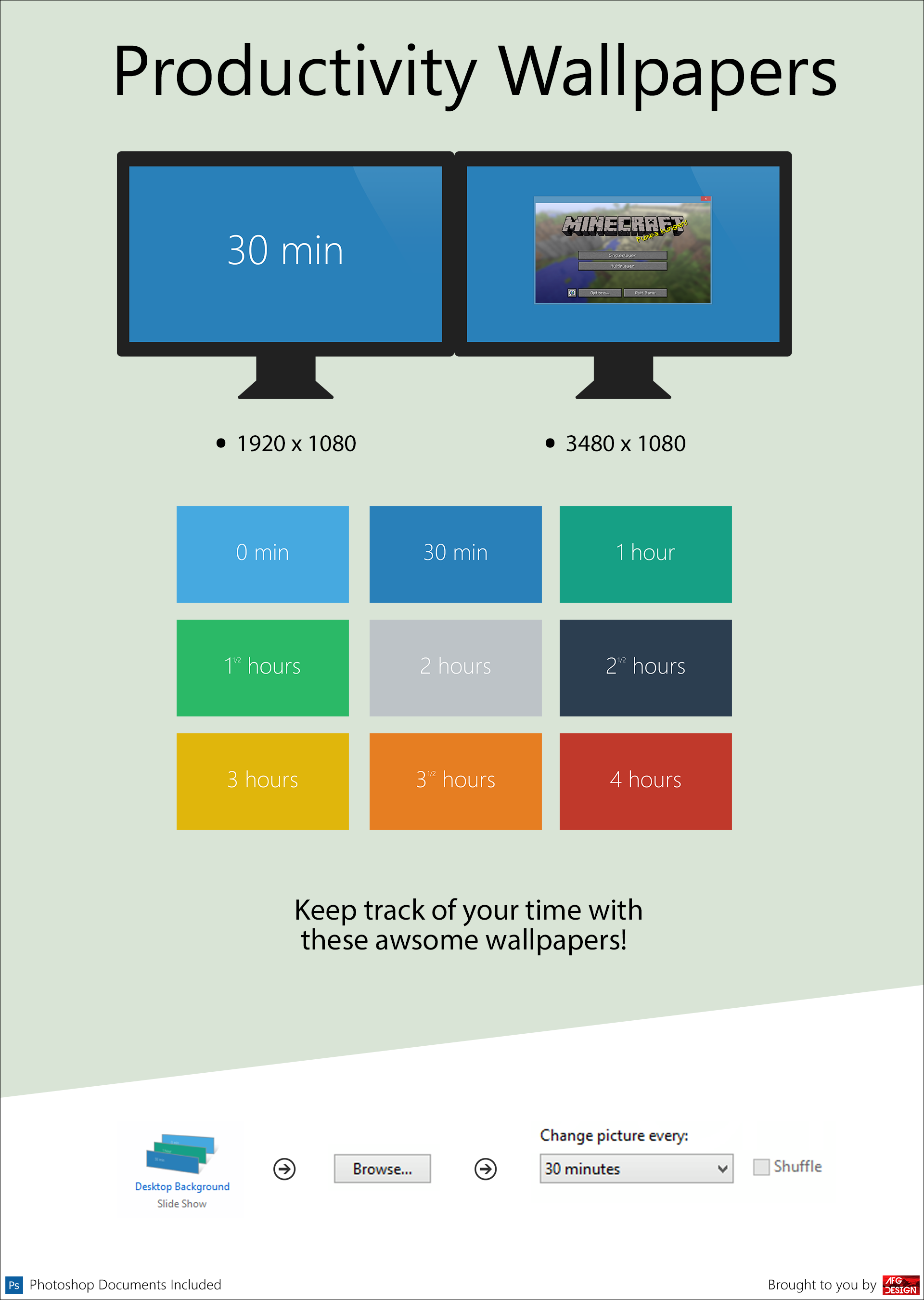 Modern UI Productivity Wallpapers by AFGdesign