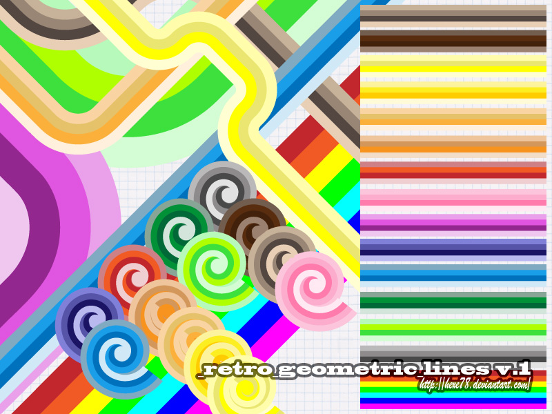 Retro Geometric Lines v.1 (Illustrator Brush)