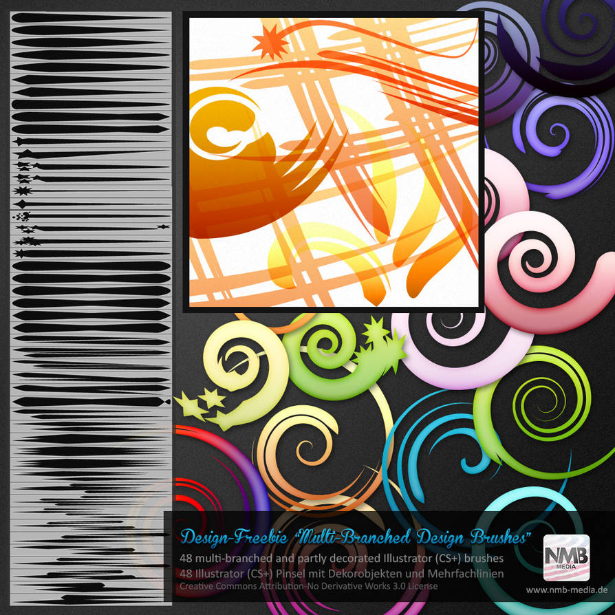 48 Illustrator (CS+) Brushes (some multi branched) by Hexe78 on DeviantArt
