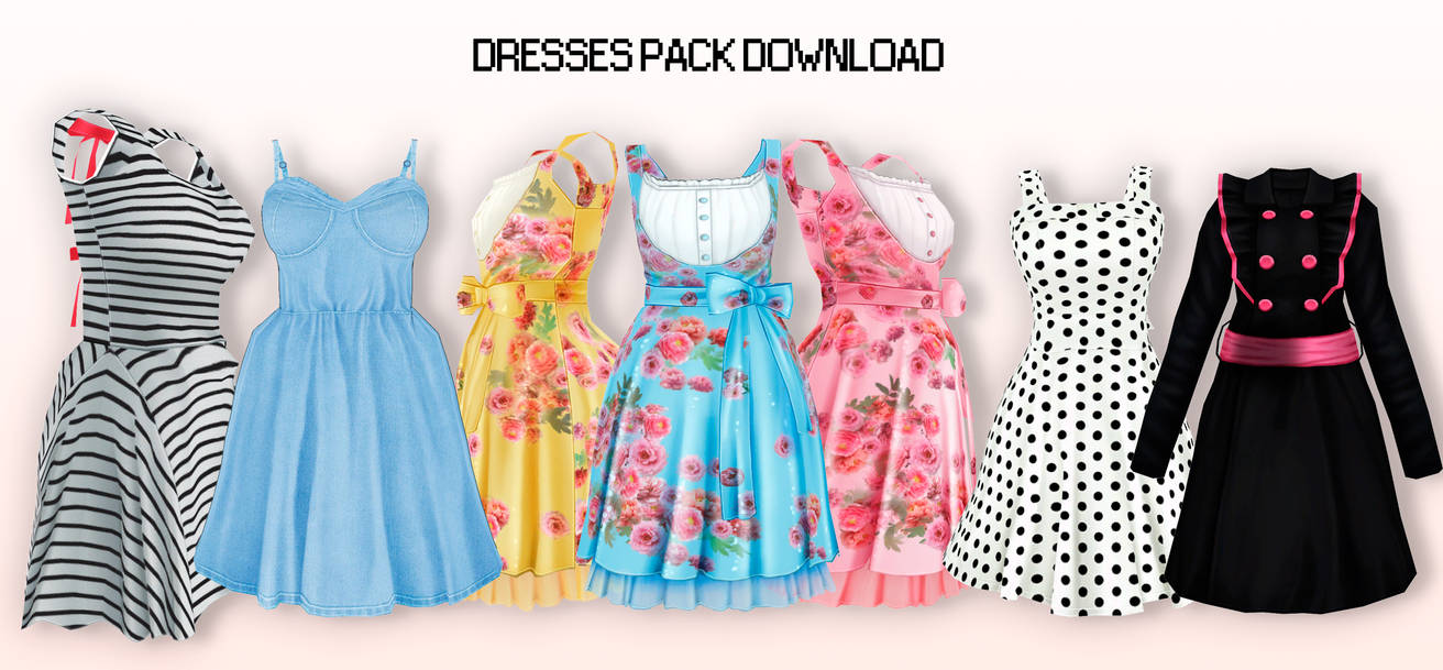 MMD Dresses Pack DL by UnluckyCandyFox on DeviantArt