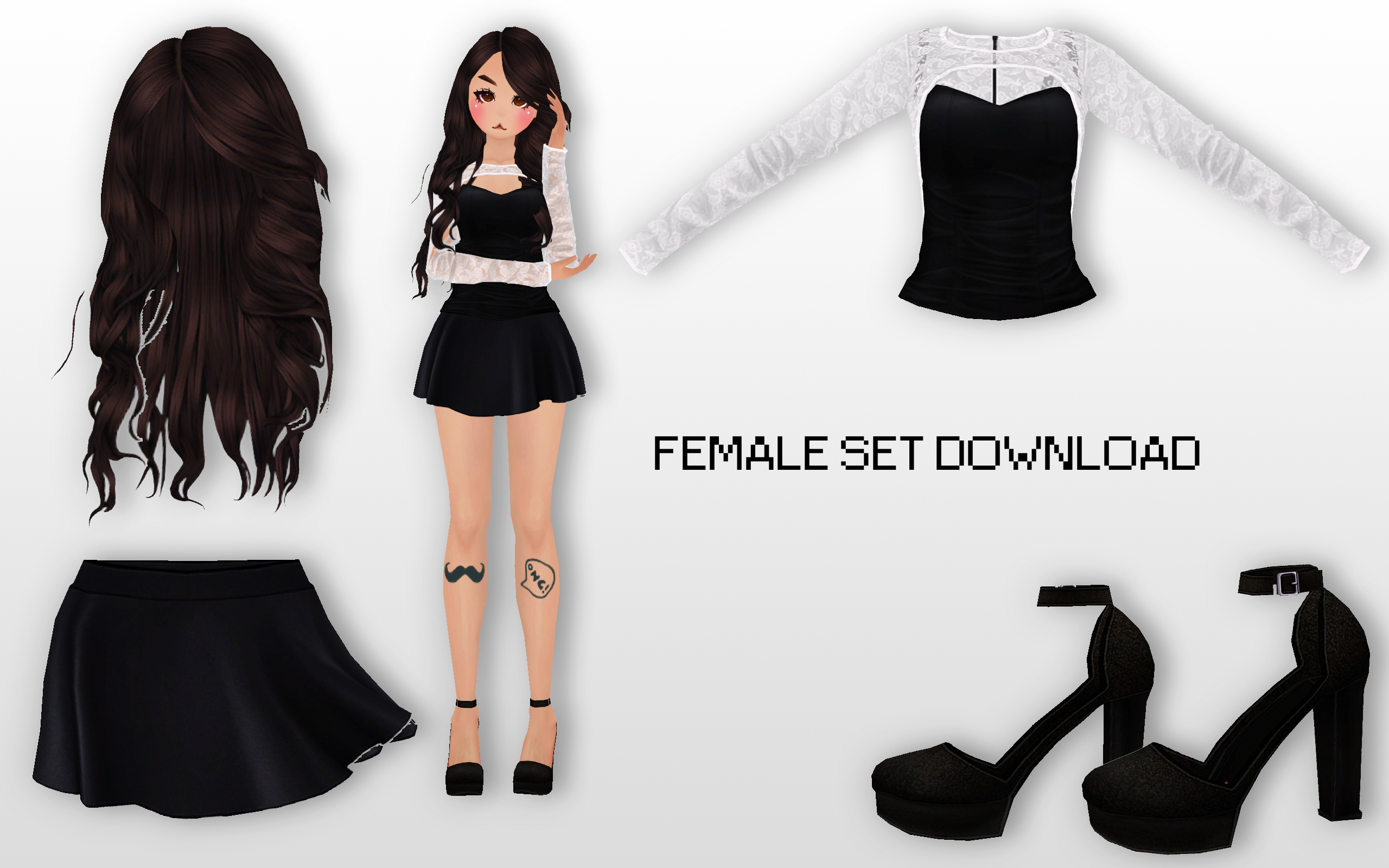 MMD Female Set DL by UnluckyCandyFox on DeviantArt