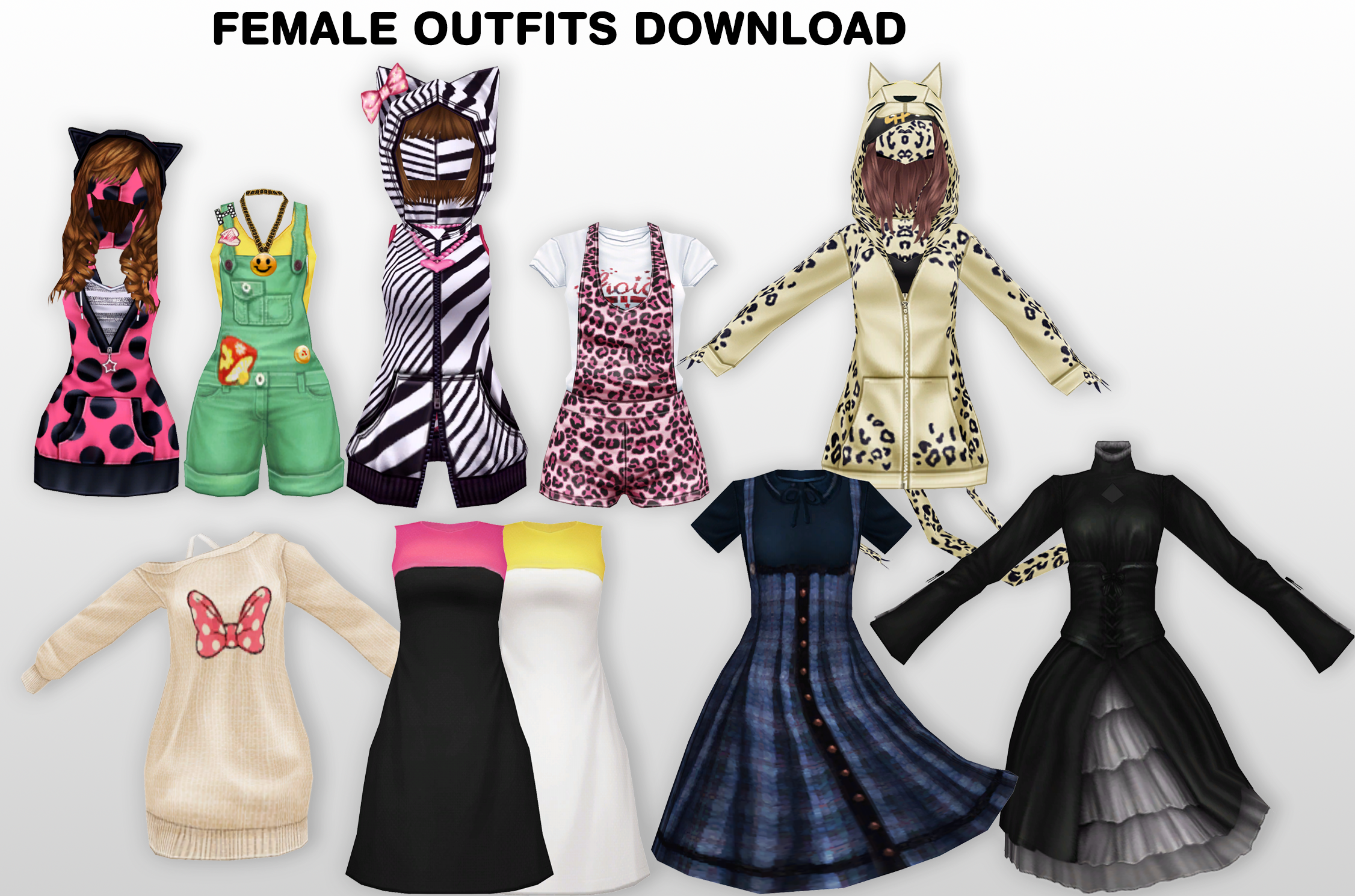 MMD Female Outfits DL