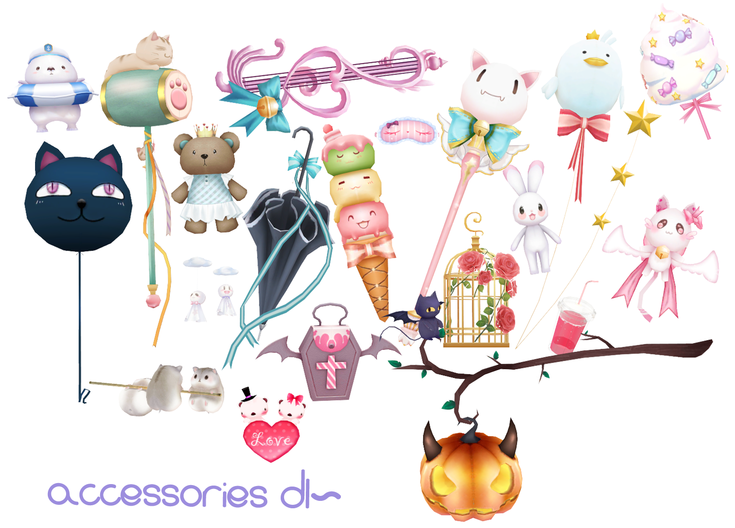 [MMD DL] cute accessories by UnluckyCandyFox on DeviantArt