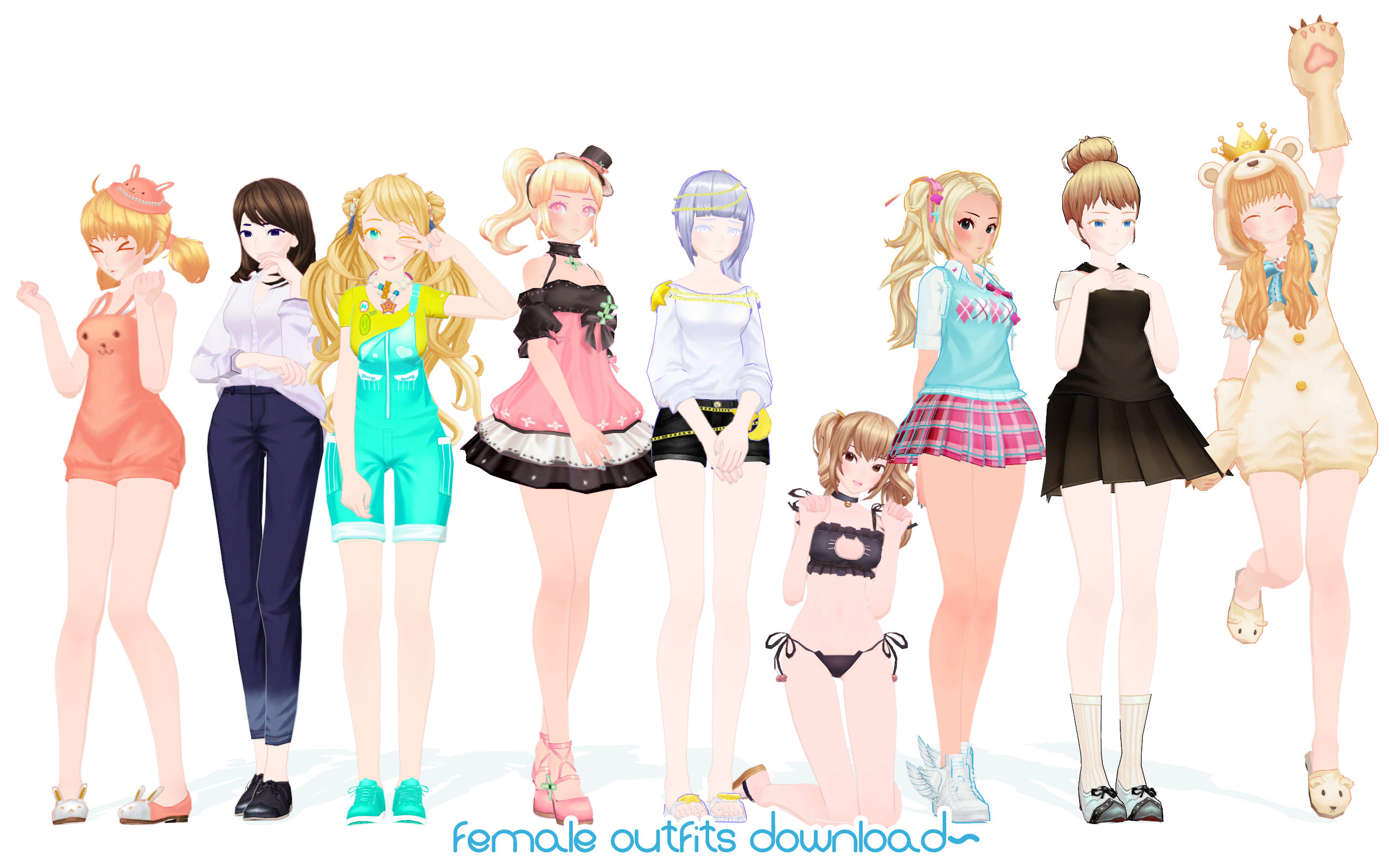 [MMD DL] Female Outfits by UnluckyCandyFox on DeviantArt
