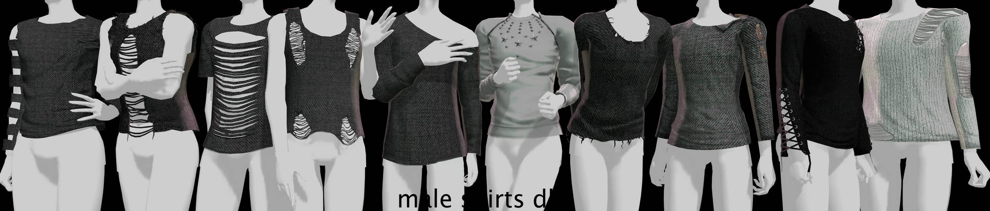 [MMD DL] Male Shirts