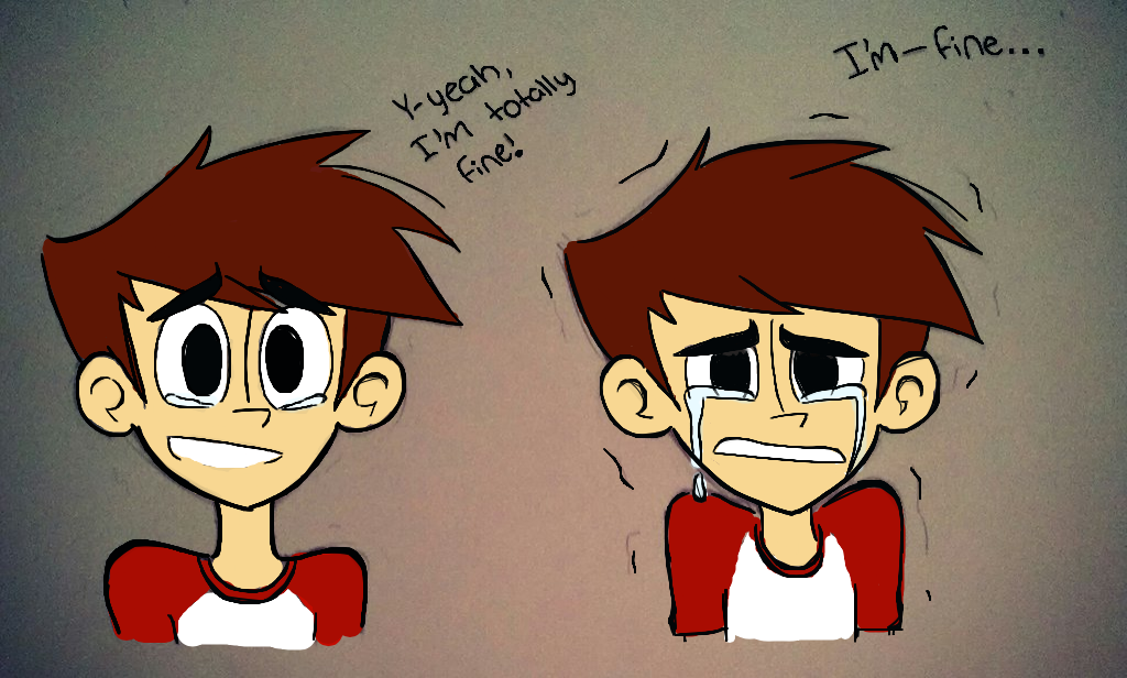 colored// I'm fine by SpiffyFedoraFox on DeviantArt