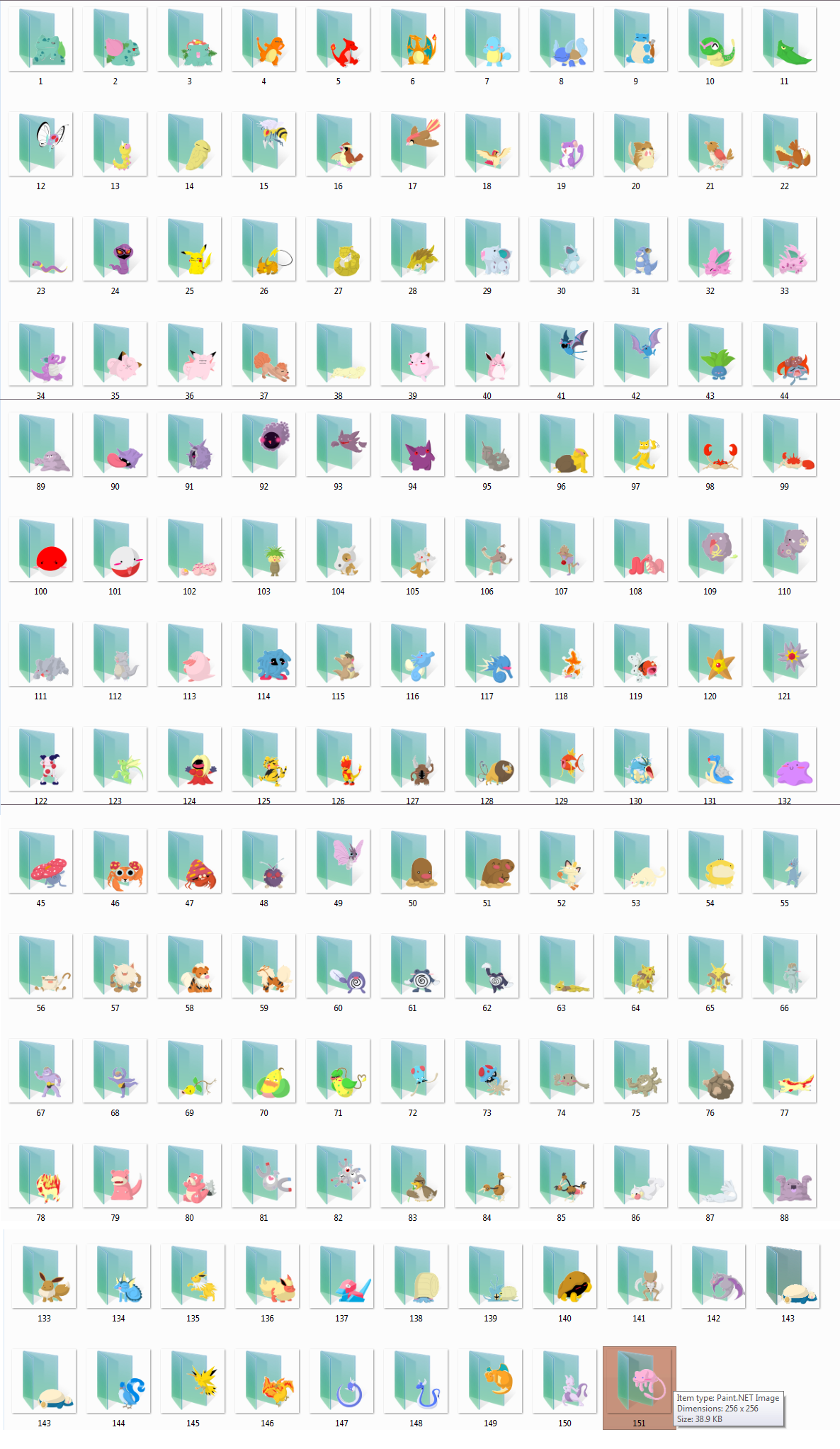 Pokemon Generation 1 Folder Icons